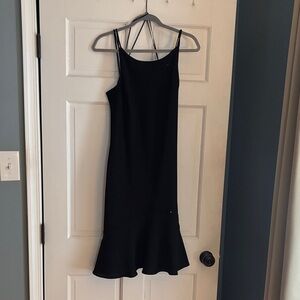 Scarlett Black Midi Dress with Flared Hem